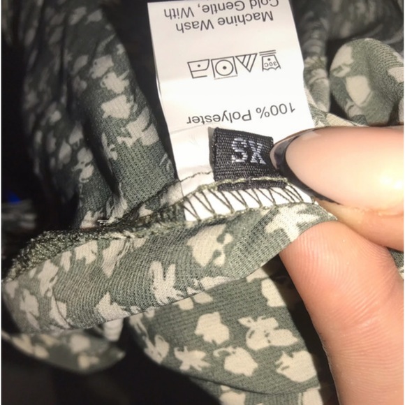 FREE SHIPPING Green dress with cream flowers oversized floaty summer dress - Picture 6 of 6